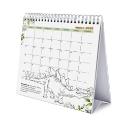 Calendario de Escritorio Dinosaurios 2025-2026