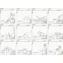 Calendario de Escritorio Dinosaurios 2025-2026