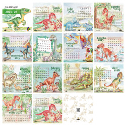 Calendario de Escritorio Dinosaurios 2025-2026