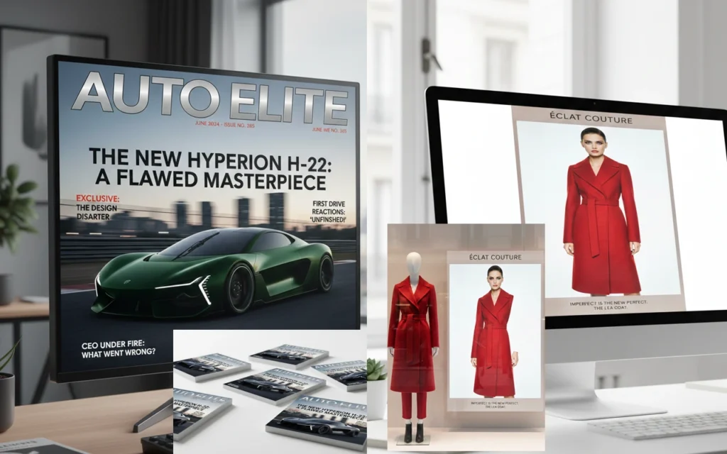 La imagen muestra errores de impresión en 2 sectores industriales, automoción y moda.