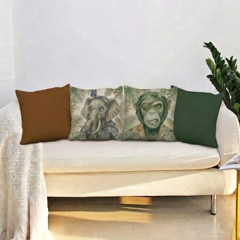 Colección Nature fundas de cojín decorativas con ilustraciones de animales