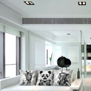 Pack 4 fundas de cojín decorativas serie Noir blanco y negro animales de autor